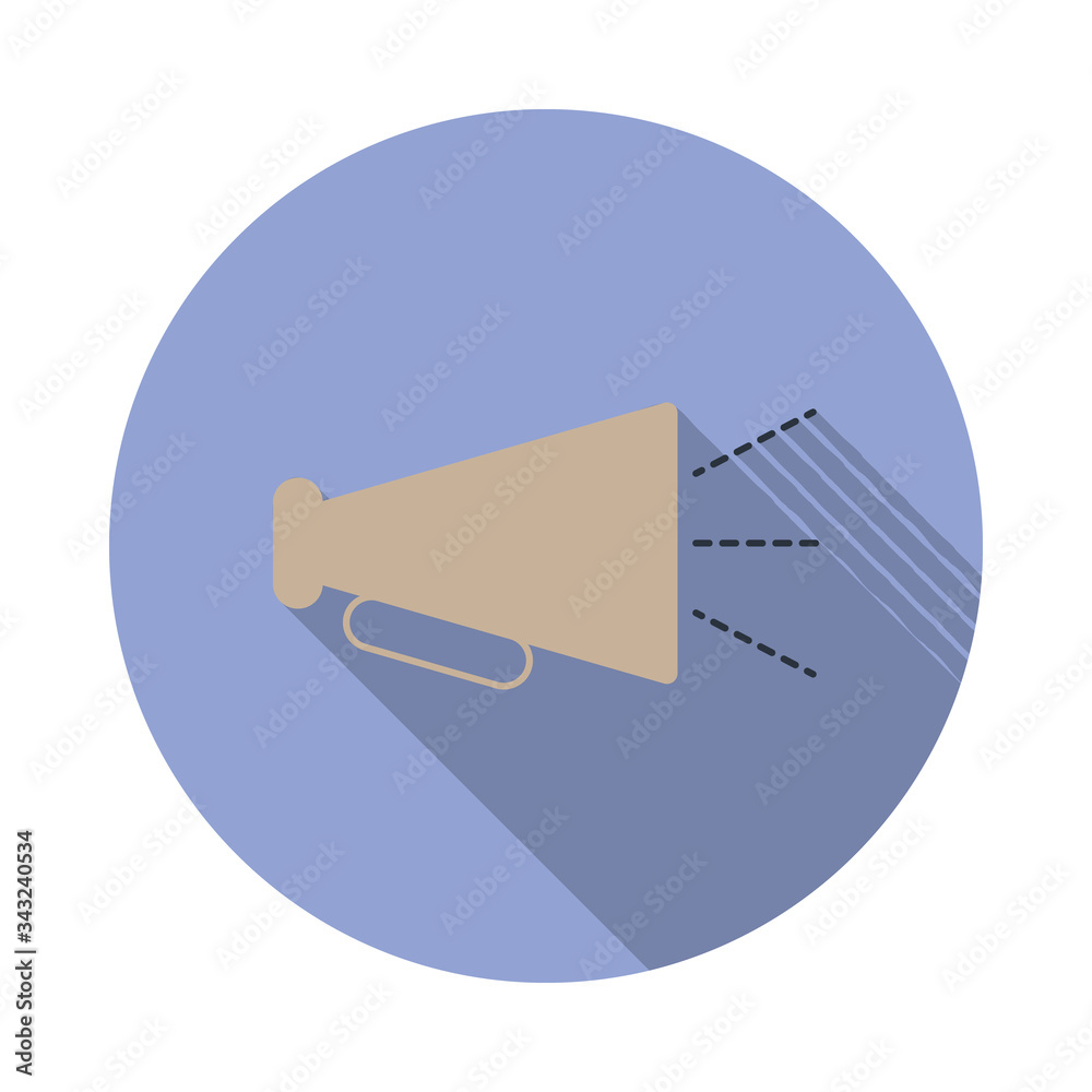 Aufkleber colored speaker long shadow icon. simple color vector of web icons for ui and ux, website or mobile 