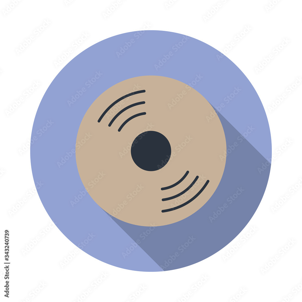 Aufkleber colored cd disk long shadow icon. simple color vector of web icons for ui and ux, website or mobile 