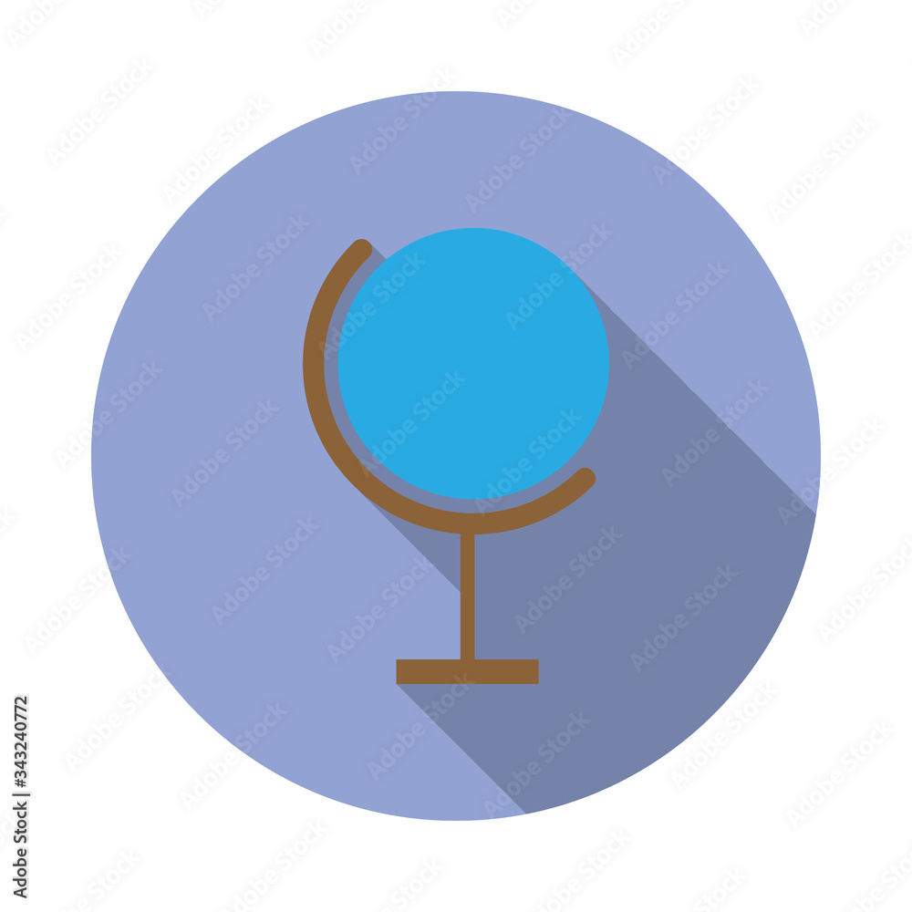 Aufkleber colored globe long shadow icon. simple color vector of web icons for ui and ux, website or mobile ap