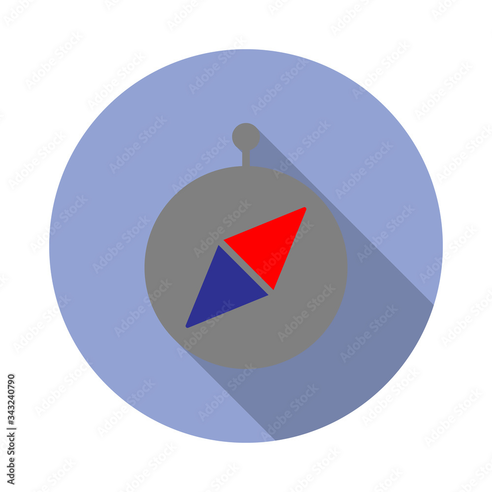 Poster colored compass long shadow icon. simple color vector of web icons for ui and ux, website or mobile 