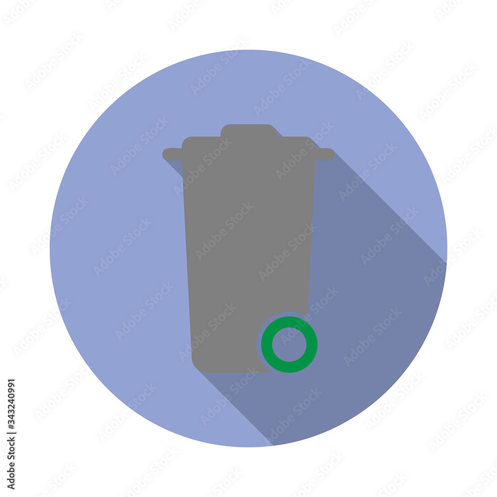 Aufkleber colored trash box long shadow icon. simple color vector of web icons for ui and ux, website or mobil