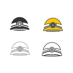 torch helmet icon vector illustration design