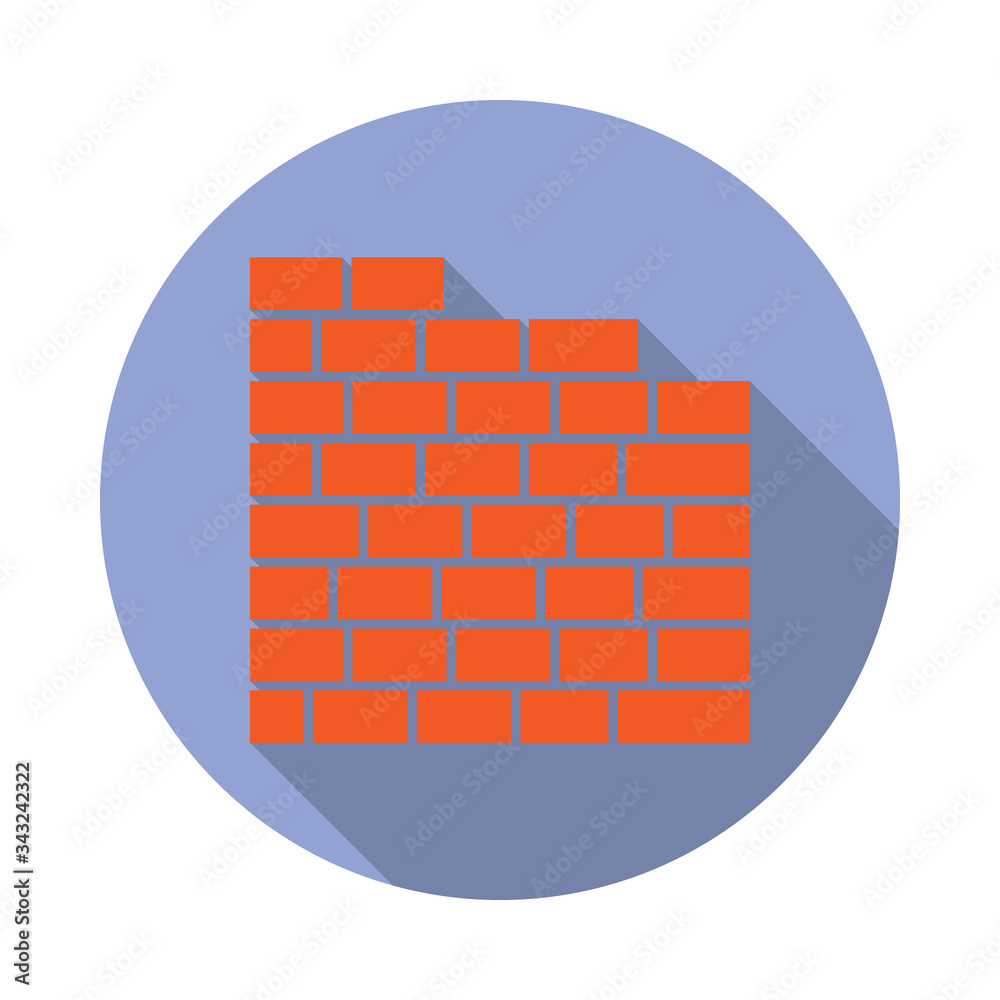 Aufkleber colored wall long shadow icon. simple color vector of web icons for ui and ux, website or mobile app