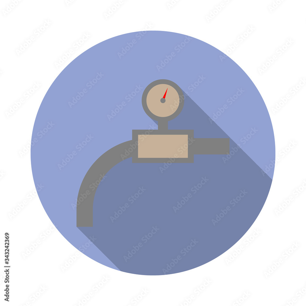 Aufkleber colored pressure indicator long shadow icon. simple color vector of web icons for ui and ux, website