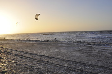 Neujahrs Kitesurfer am Weststrand
