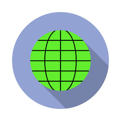 globe colored long shadow icon. Simple color vector of space icons for ui and ux, website or mobile application