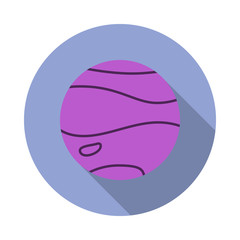 purple planet colored long shadow icon. Simple color vector of space icons for ui and ux, website or mobile application