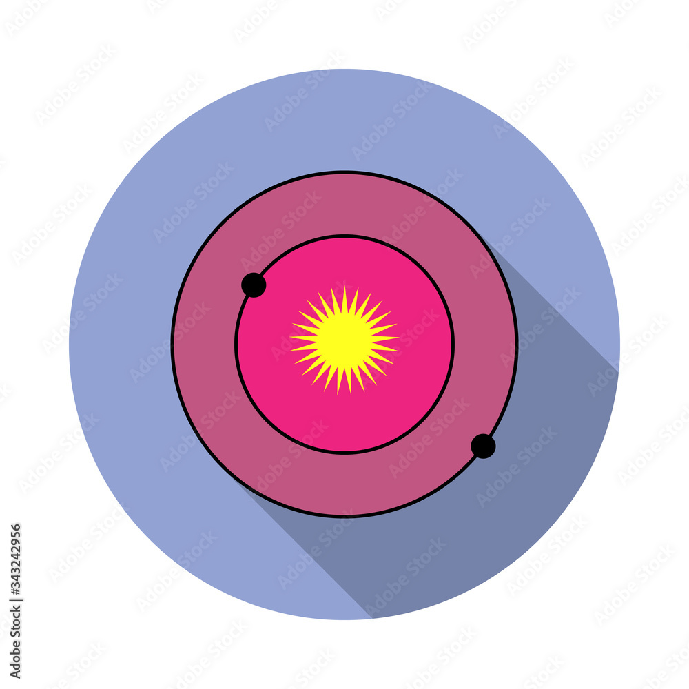 Poster solar system colored long shadow icon. simple color vector of space icons for ui and ux, website or 