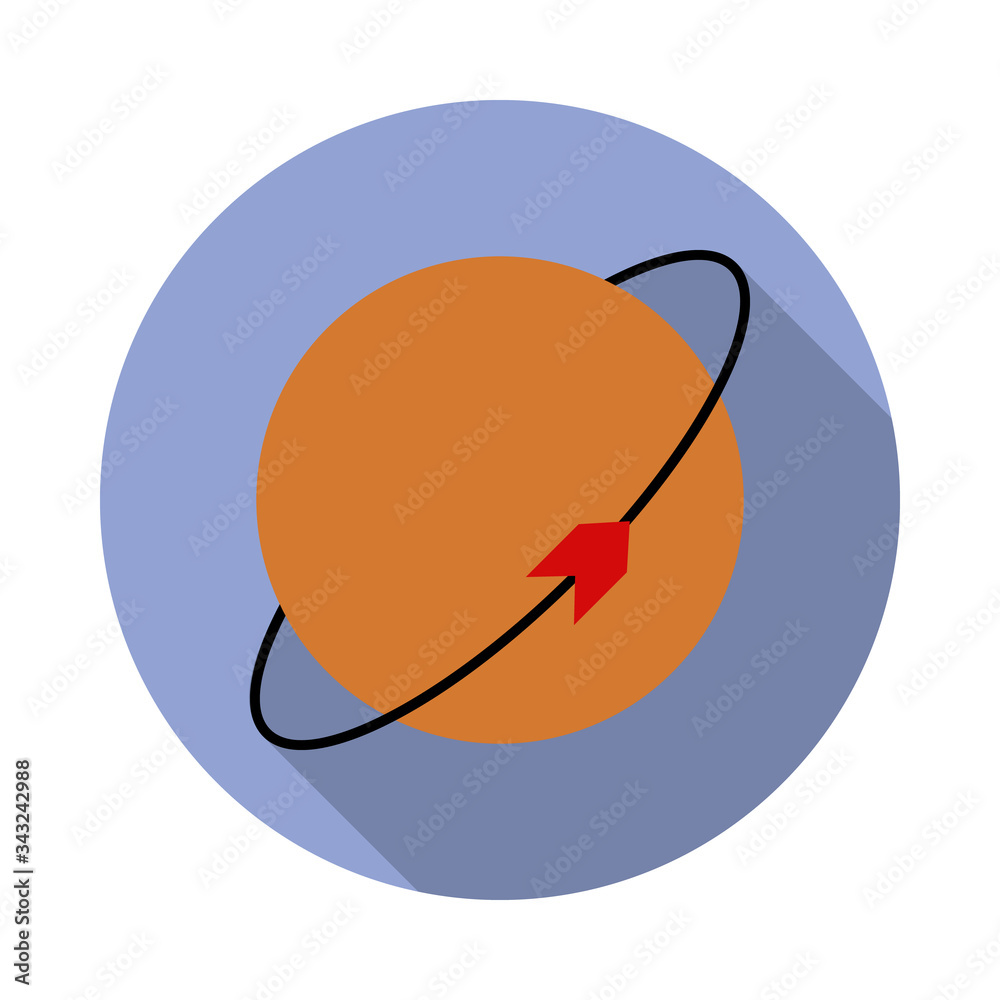 Aufkleber planet with a companion colored long shadow icon. simple color vector of space icons for ui and ux, 