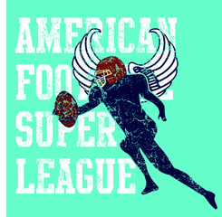 American college football print and embroidery graphic design vector art