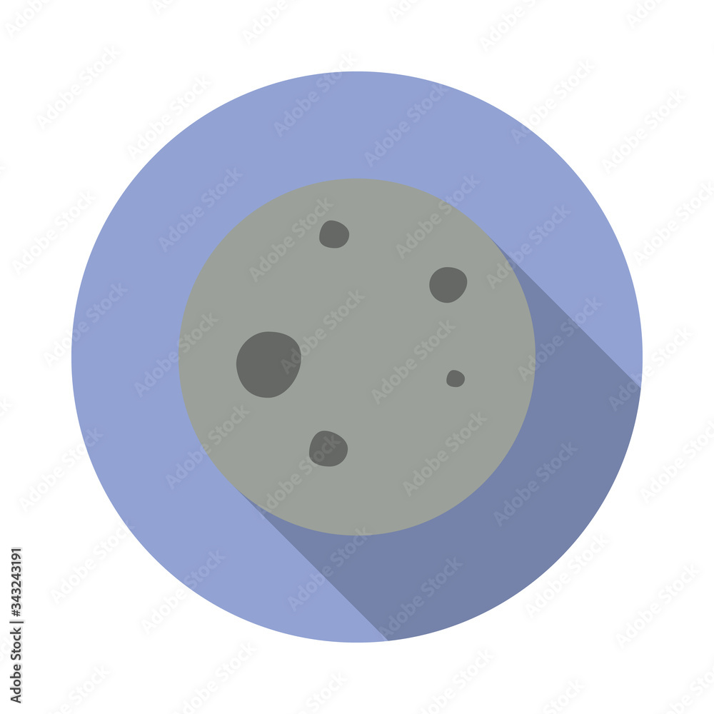 Poster moon colored long shadow icon. simple color vector of space icons for ui and ux, website or mobile a