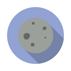 moon colored long shadow icon. Simple color vector of space icons for ui and ux, website or mobile application