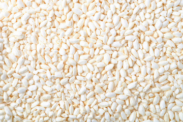 natural puffed rice as a background