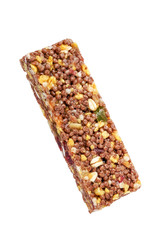 brown granola bars isolated on white background