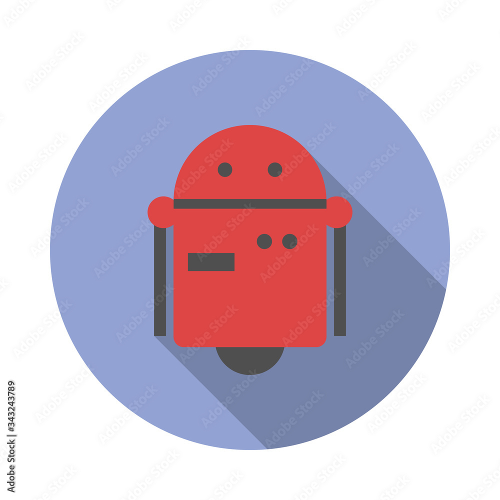 Aufkleber robot colored long shadow icon. simple color vector of space icons for ui and ux, website or mobile 
