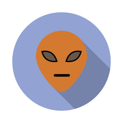 alien colored long shadow icon. Simple color vector of space icons for ui and ux, website or mobile application