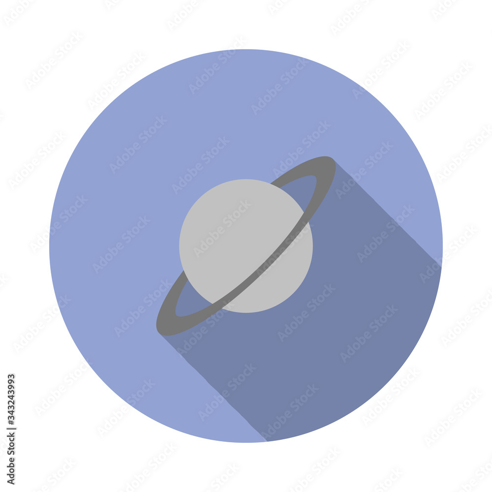Poster saturn colored long shadow icon. simple color vector of space icons for ui and ux, website or mobile