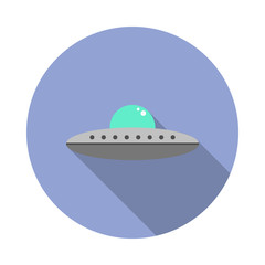 aliens ship colored long shadow icon. Simple color vector of space icons for ui and ux, website or mobile application