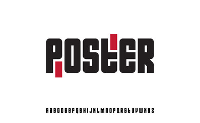 Modern Alphabet Font. Abstract digital modern alphabet or font for logos, posters as well as for newspaper and magazine headlines.