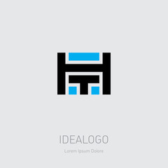 Fototapeta premium HT - monogram or logotype. H and T logo. Design element or icon. Vector Emblem.