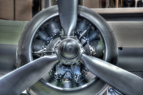 Halifax bomber engine and propellor © Terry