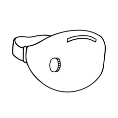 Breathing medical mask with filter. Vector respiratory face mask 