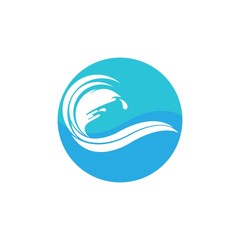 Water Wave Icon Logo Template