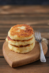 cottage cheese pancakes isolated on white backrgound