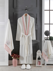 Bathrobe set stock photo