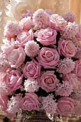 Detail of floral ornamentation on a throne of Holy week, linares, JaŽn province, Spain