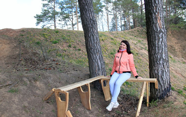 Athletic woman on a walk