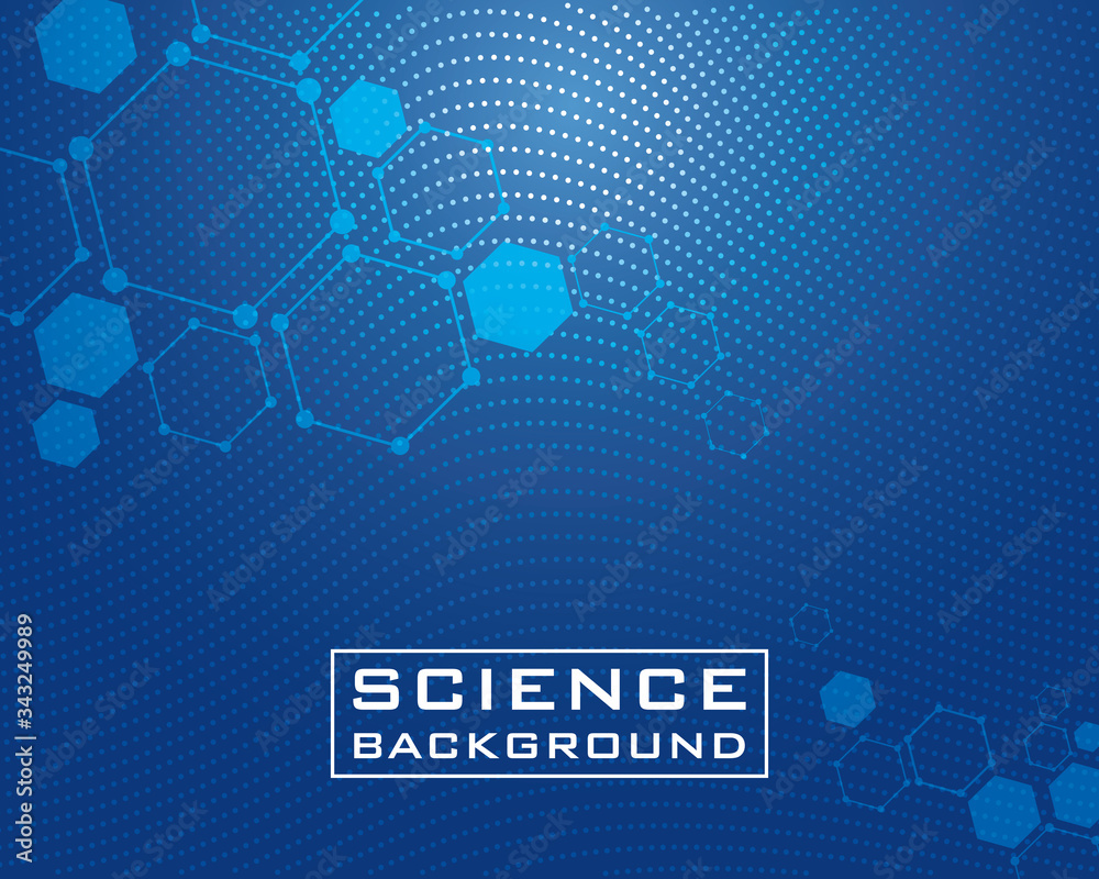 Wall mural dark blue science background with lines structures