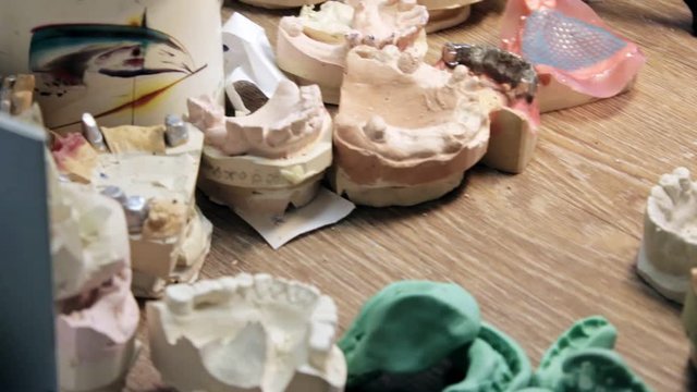 Table dental prosthetist, a person at work, Full HD
