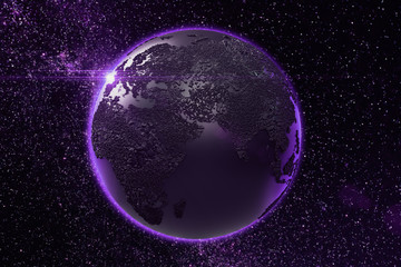 Globe with purple halo