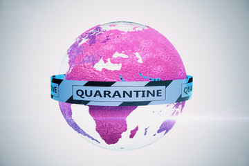 Globe quarantine warning symbol.