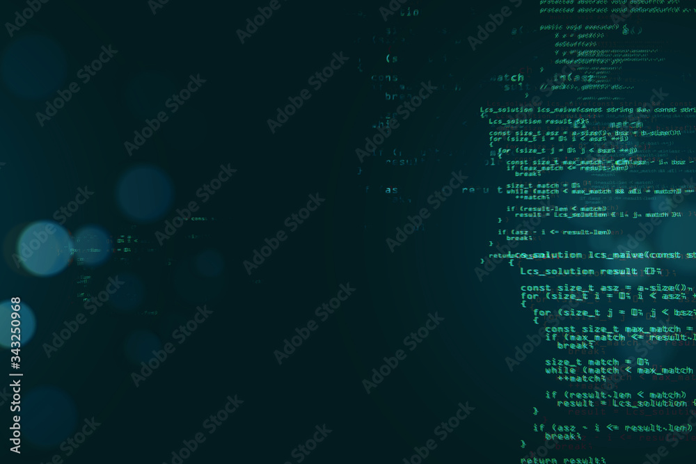 Aufkleber Creative dark coding texture with text.