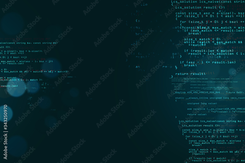 Aufkleber Abstract dark coding backdrop with text.