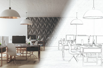 Workplace and corporate concept.