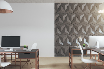 Luxury coworking office interior with daylight