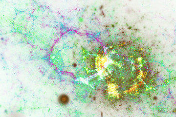 Light green fractal explosion, digital artwork for creative graphic design