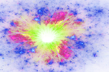 Light colorful fractal flower, digital artwork for creative graphic design - 343252116