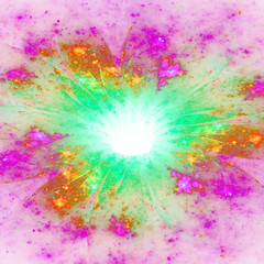 Light pastel toned fractal flower, digital artwork for creative graphic design - 343252118