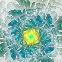 Light fractal flower, digital artwork for creative graphic design - 343252183