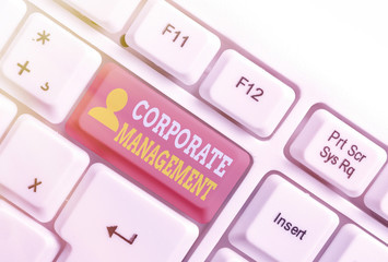 Text sign showing Corporate Management. Business photo showcasing all Levels of Managerial Personnel and Excutives