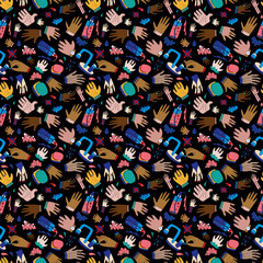 Wash your hands seamless pattern