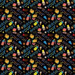 Wash your hands seamless pattern