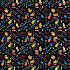 Wash your hands seamless pattern