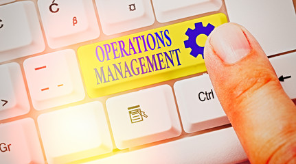 Text sign showing Operations Management. Business photo text ensure Inputs to Output the Production...