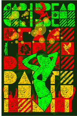Paradise bikini girls palm beach print and embroidery graphic design vector art