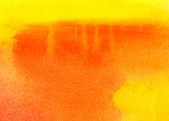 Bright yellow and orange abstract watercolor background